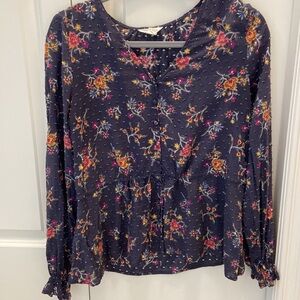 Caslon floral blouse top size small